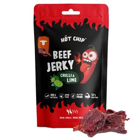 Hot Chip Beef Jerky Chilli & Lime 25g
