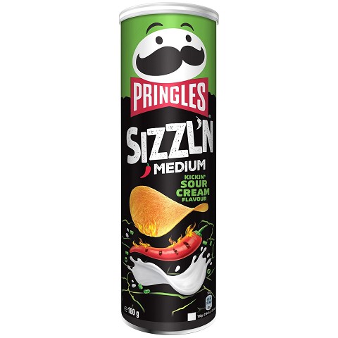 Pringles Sizzl’n Kickin’ Sour Cream Flavour - Medium Hot