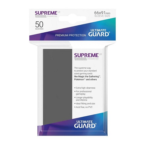 50 Bustine Supreme Sleeves Standard Dark Grey